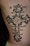 cross and text tattoo design